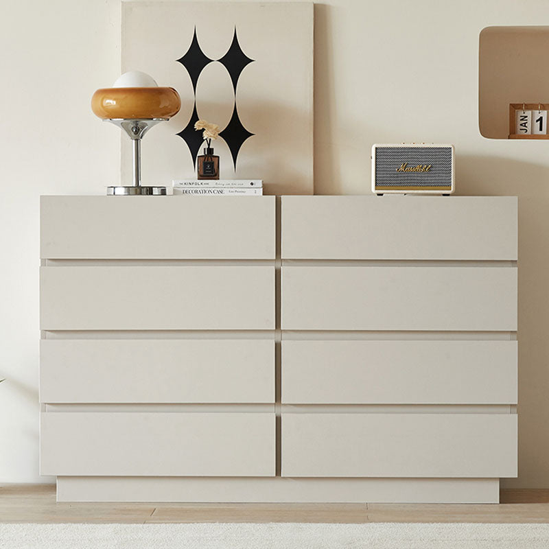 Beige salome drawer cabinet with six sleek drawers in a minimalist design perfect as a modern drawer cabinet