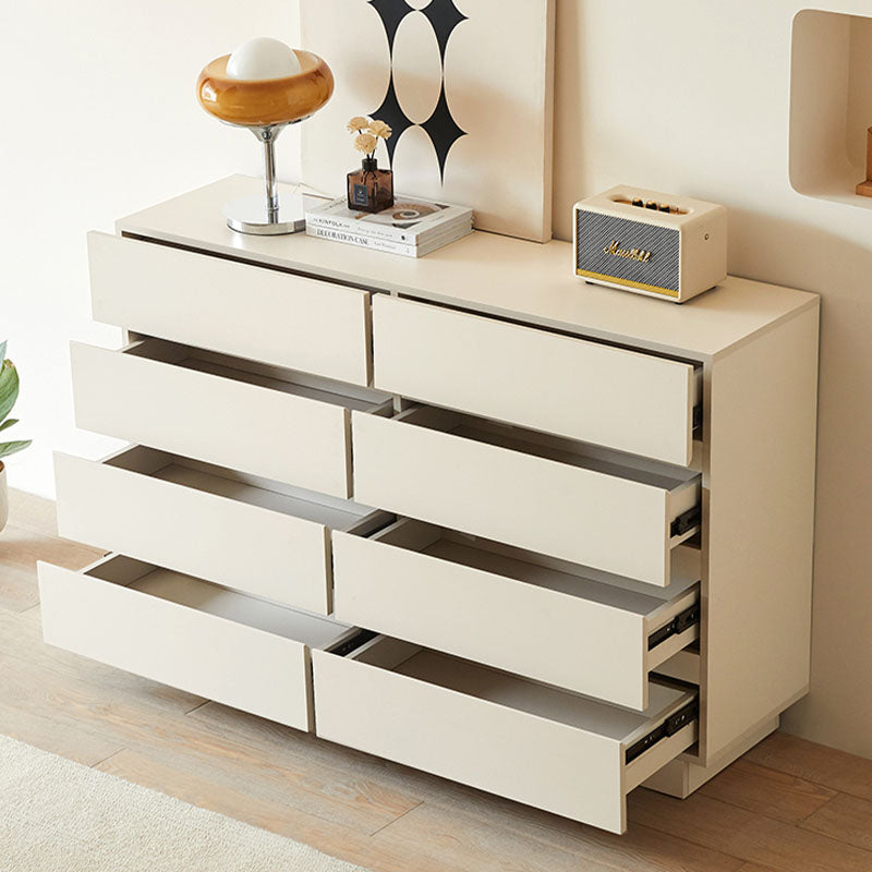 Cream-colored salome drawer cabinet with sleek minimalist design and multiple drawers for modern storage