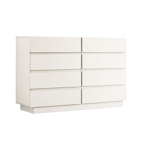 Modern white salome drawer cabinet with eight sleek minimalist drawers and glossy finish for stylish storage