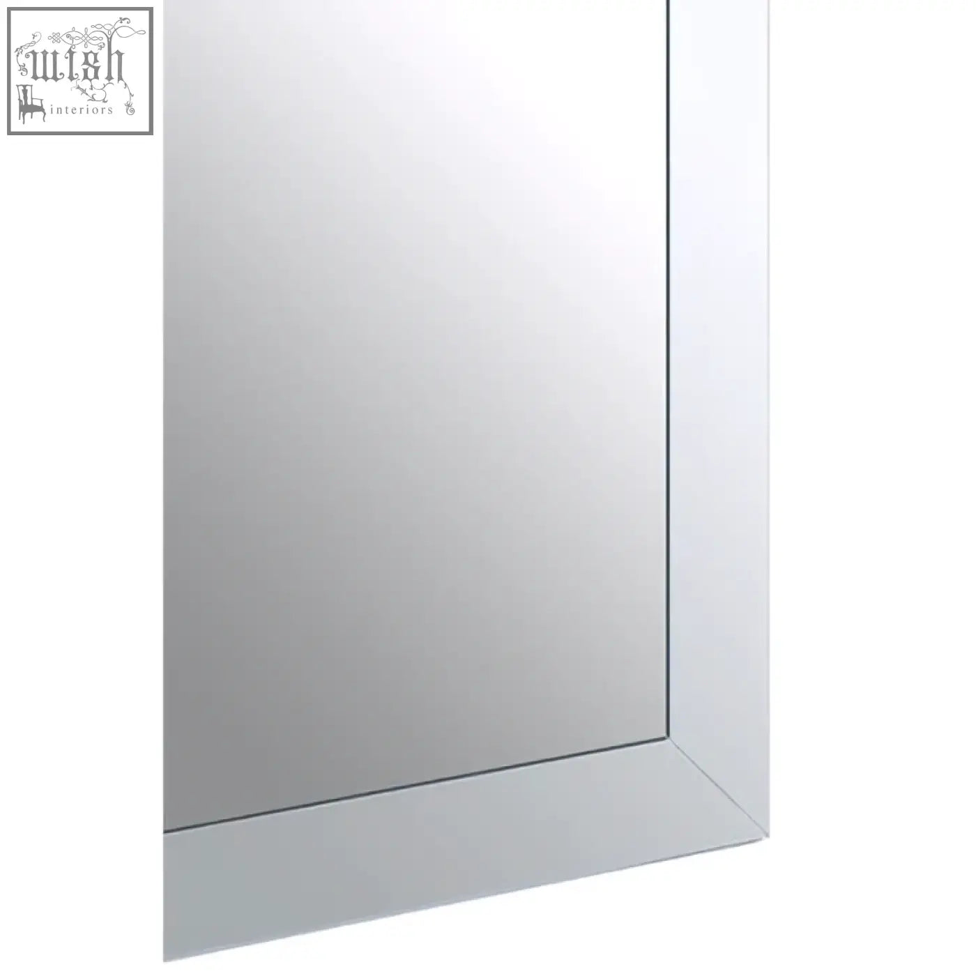 Silver-framed sana large rectangular wall mirror with sleek minimalist design and beveled edges for modern spaces