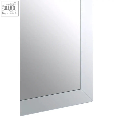 Silver-framed sana large rectangular wall mirror with sleek minimalist design and beveled edges for modern spaces