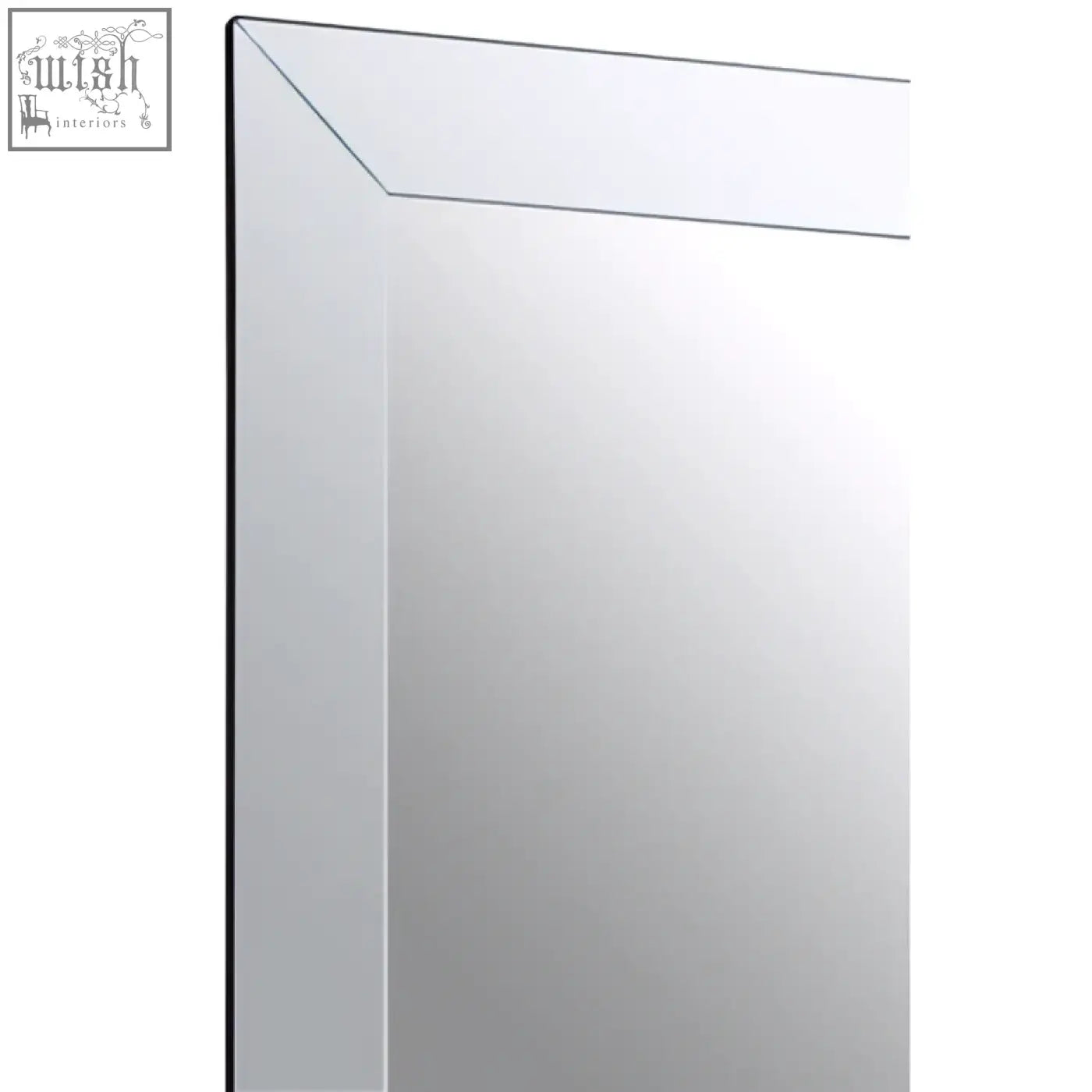 A sleek sana large rectangular wall mirror with a thin silver bevelled frame perfect for modern decor
