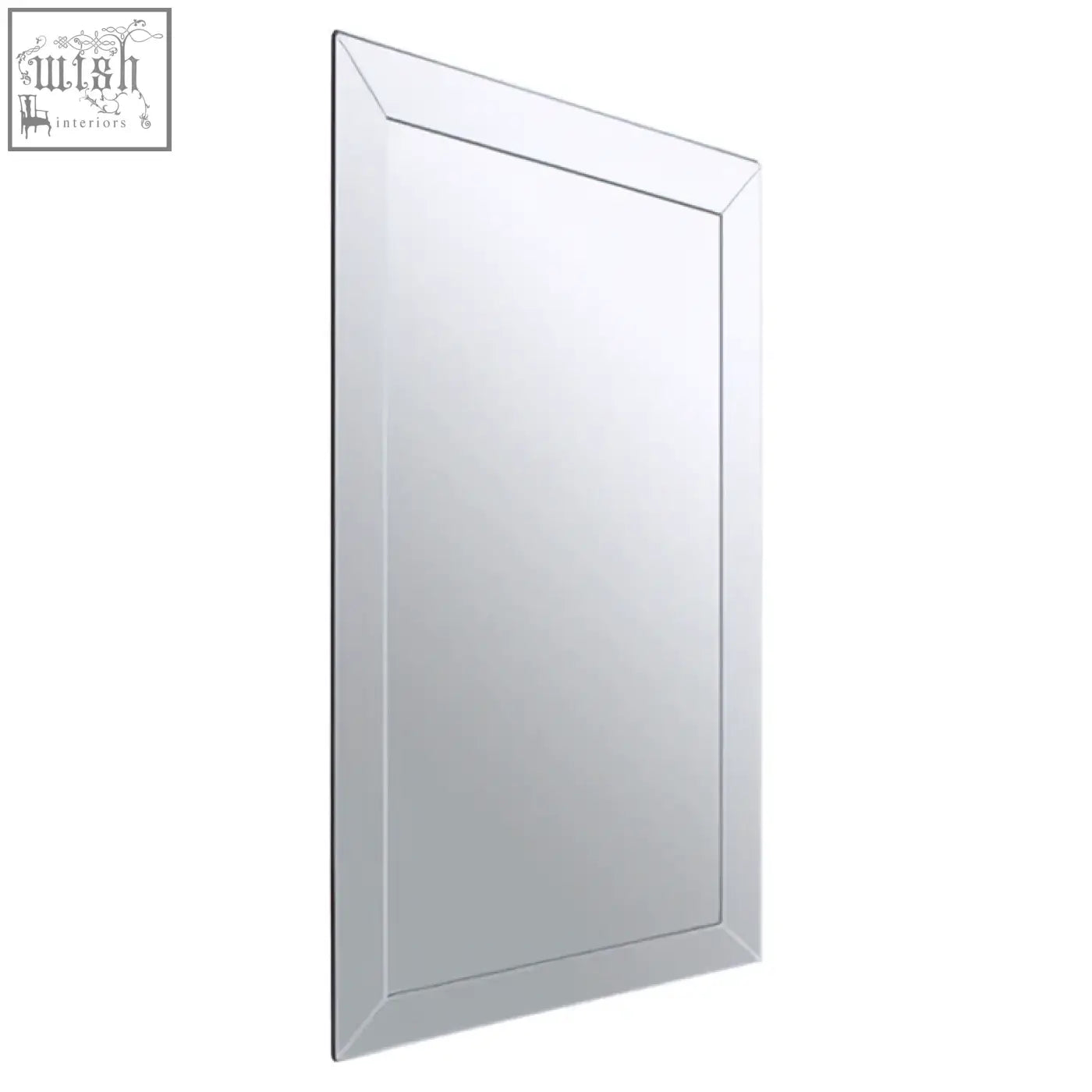 Sana large rectangular wall mirror with a sleek silver beveled frame perfect for modern decor