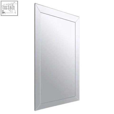 Sana large rectangular wall mirror with a sleek silver beveled frame perfect for modern decor