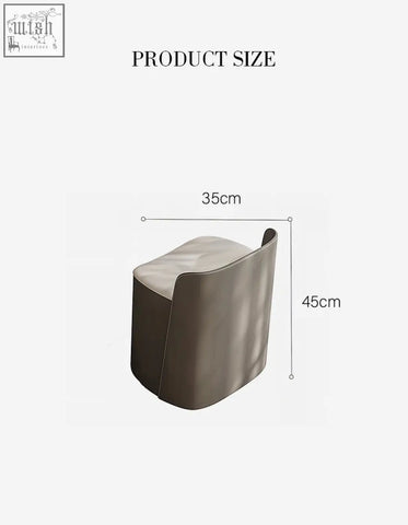 Modern taupe leather armchair with curved design paired with a grey dressing table with led mirror shipping cost info