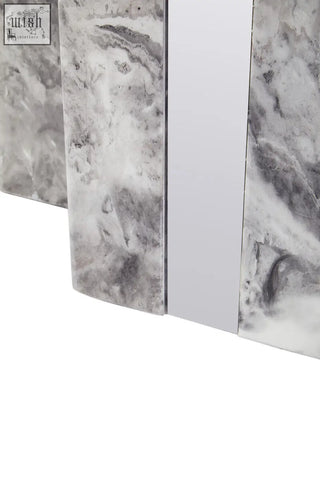 Silver grey marble cabinet doors with sleek modern design perfect for a grey marble coffee table setup