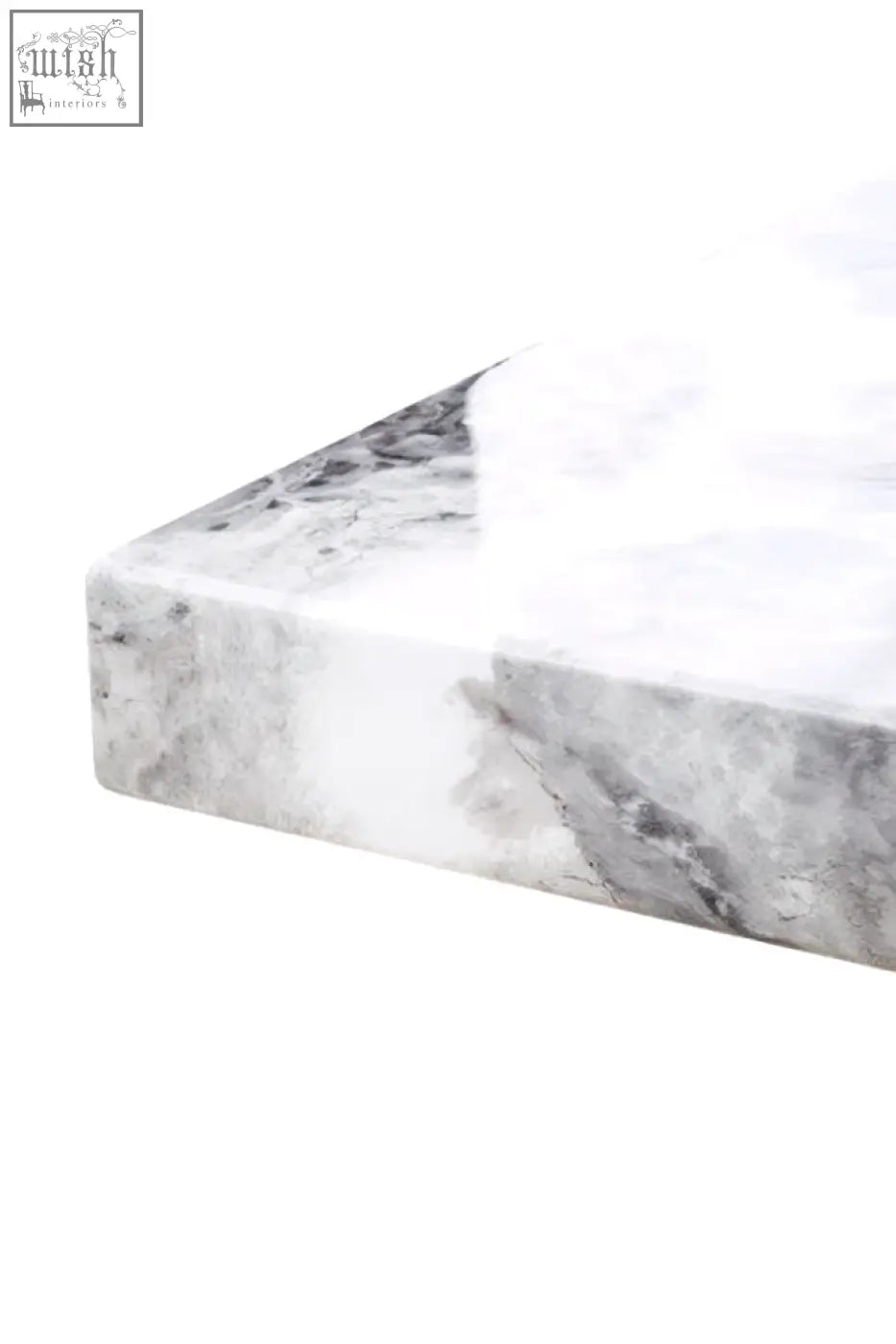 White and grey marble dining table with polished smooth surface perfect for stylish grey marble dining rooms