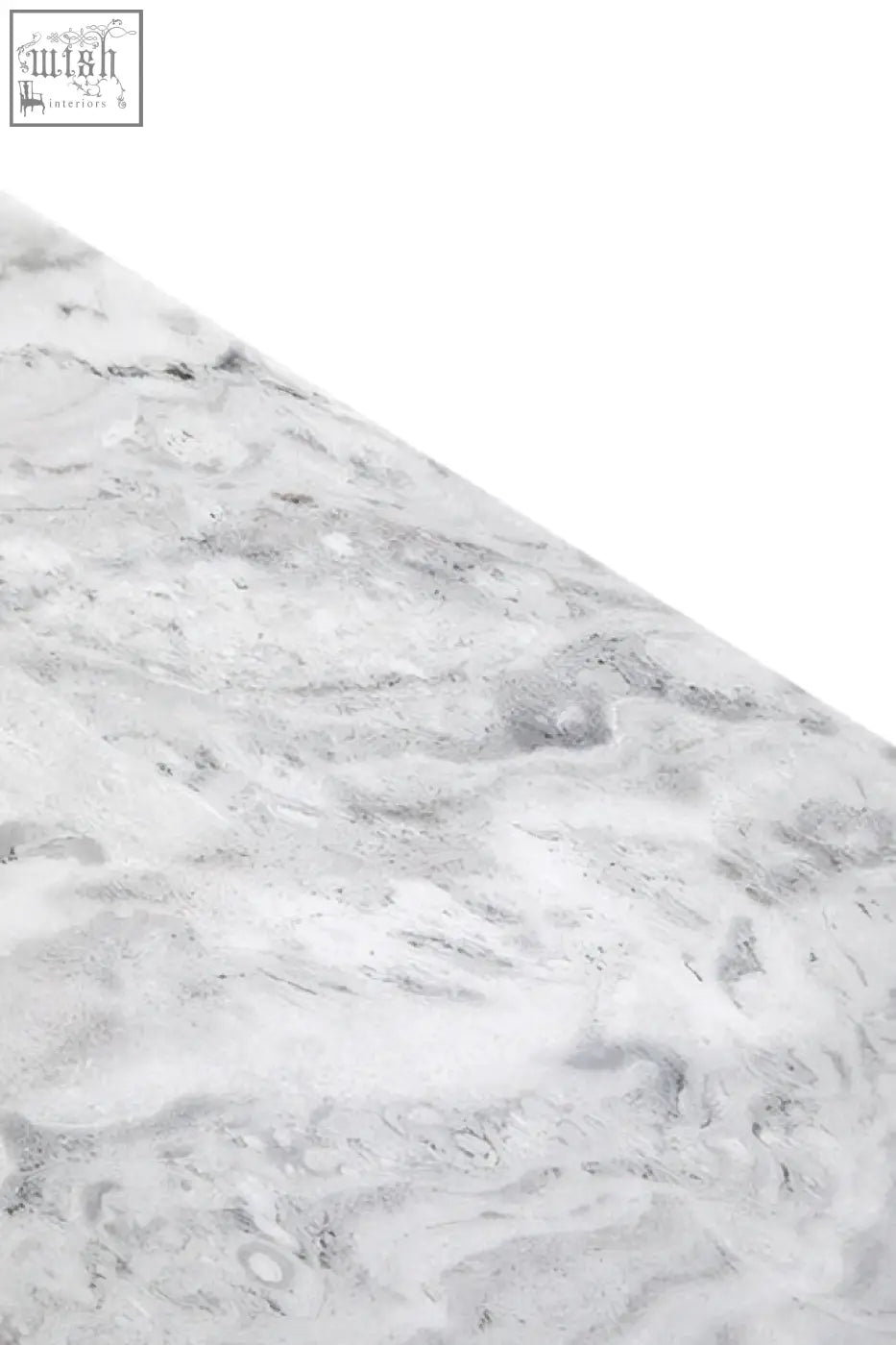White marble patterned surface with subtle gray veining on saronno grey marble dining table top