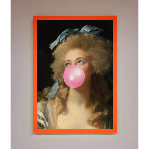 Sass Queen Framed Print - A3 (29.7 x 42 cm) / Neon Orange - Framed Print