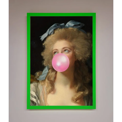 Sass Queen Framed Print - B0 (100 x 141 cm) / Neon Dark Green - Framed Print