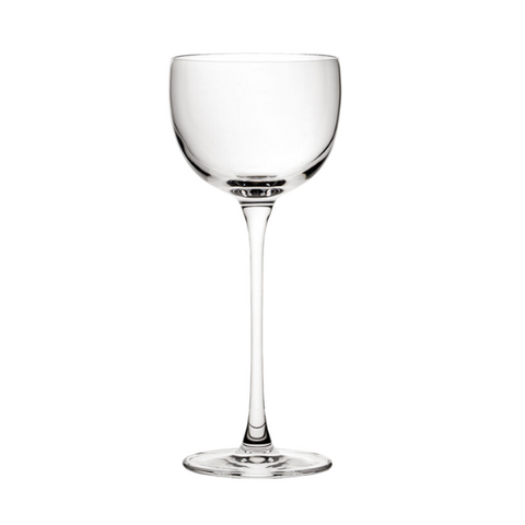 Clear crystal savage pony glass with slender stem and round base 135ml perfect for wine lovers