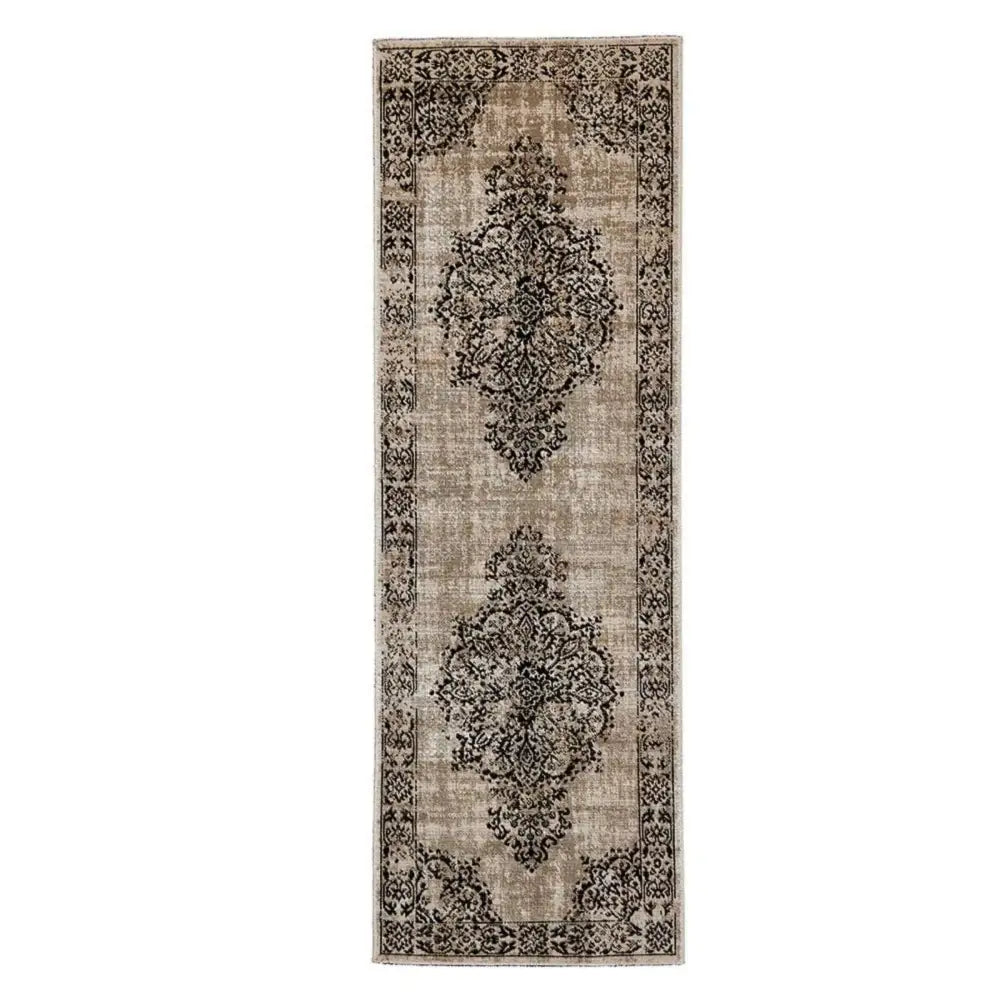 Saville Grey/Black Vintage Rug - 67X200 cm - Rugs