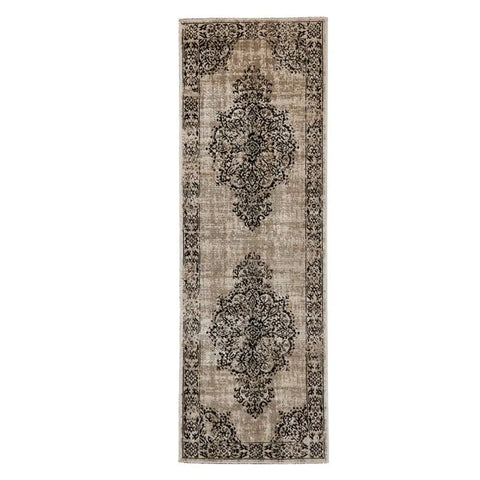 Saville Grey/Black Vintage Rug - 67X200 cm - Rugs