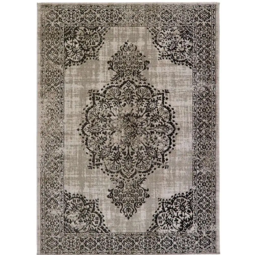 Saville Grey/Black Vintage Rug - 80X150 cm - Rugs