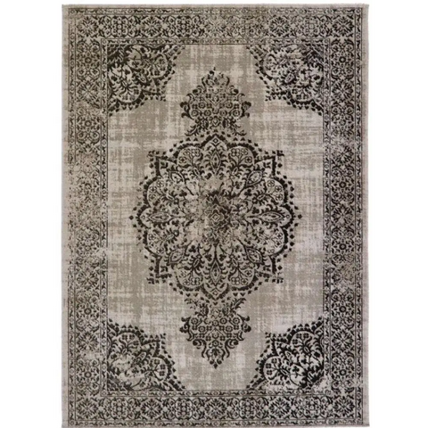 Saville Grey/Black Vintage Rug - 80X150 cm - Rugs