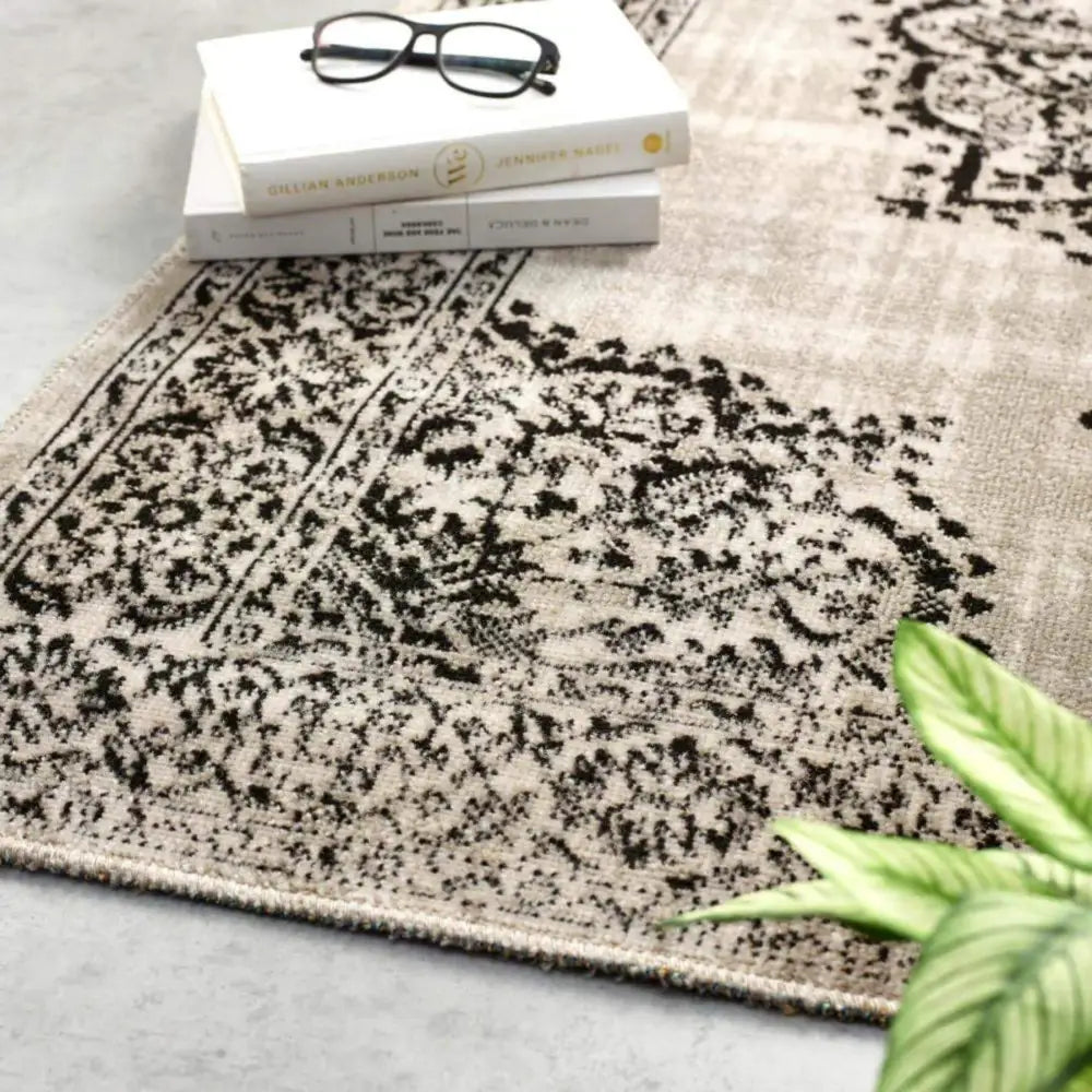 Saville Grey/Black Vintage Rug - Rugs