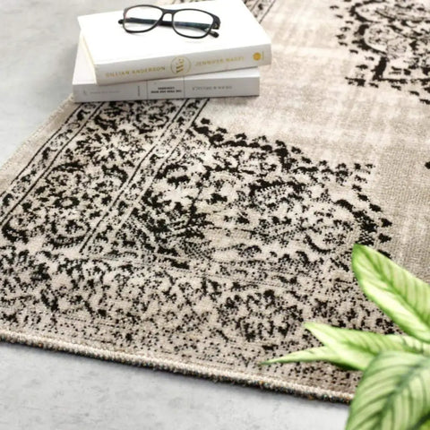 Saville Grey/Black Vintage Rug - Rugs