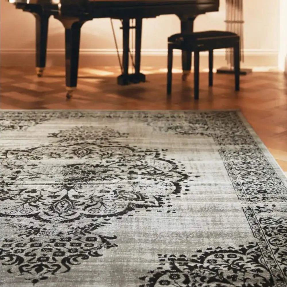 Saville Grey/Black Vintage Rug - Rugs