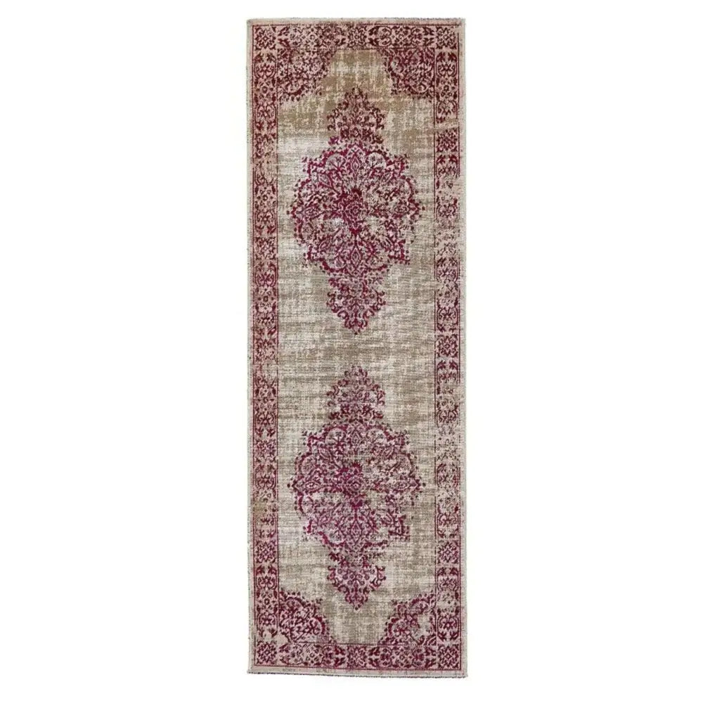 Saville Grey/Raspberry Vintage Rug - 67X200 cm - Rugs