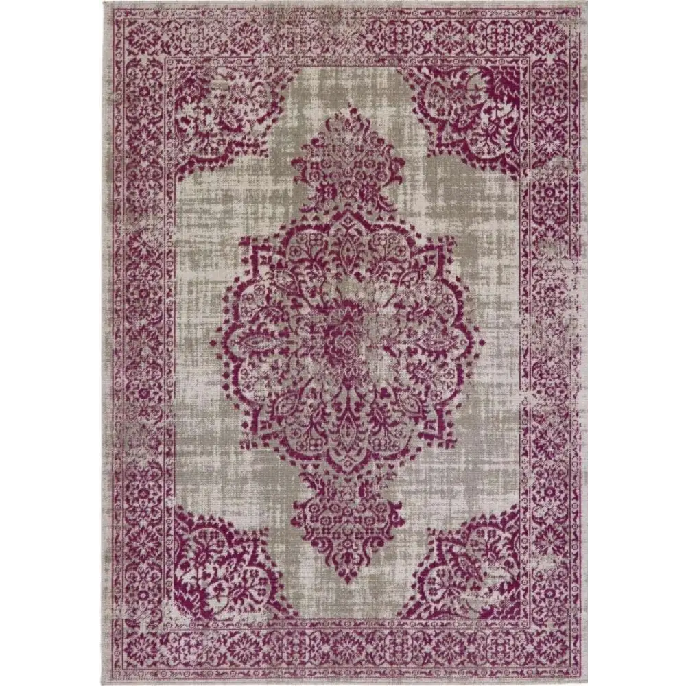 Saville Grey/Raspberry Vintage Rug - 80X150 cm - Rugs