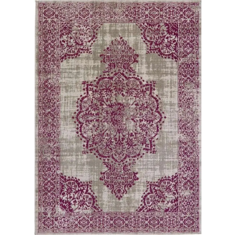 Saville Grey/Raspberry Vintage Rug - 80X150 cm - Rugs