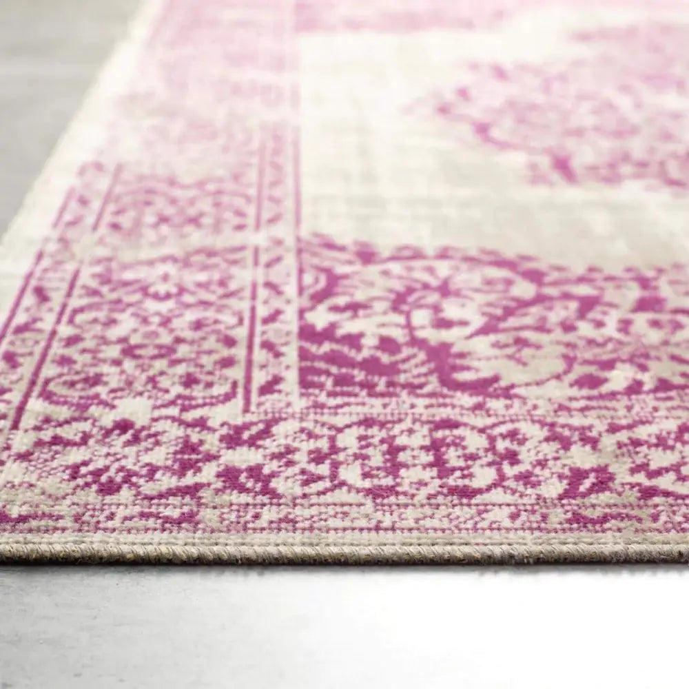 Saville Grey/Raspberry Vintage Rug - Rugs