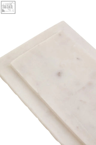Savio rectangular white fluted marble box soap dish made of white marble with subtle grey veining and rectangular shape