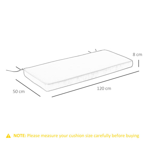 Outsunny 2 Seater Garden Bench Cushion -Light Grey