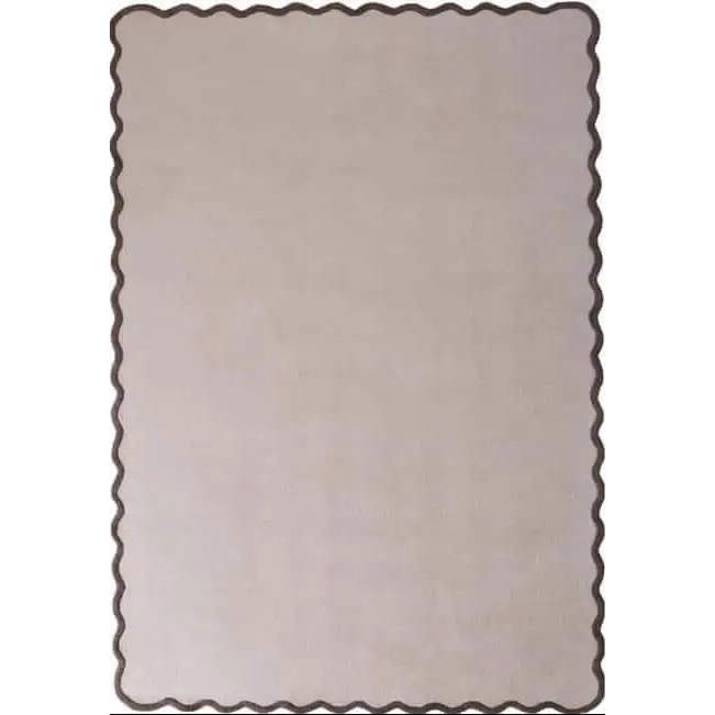 Scalloped Rugs Bordered Design - 120X170 cm / Beige - Rugs