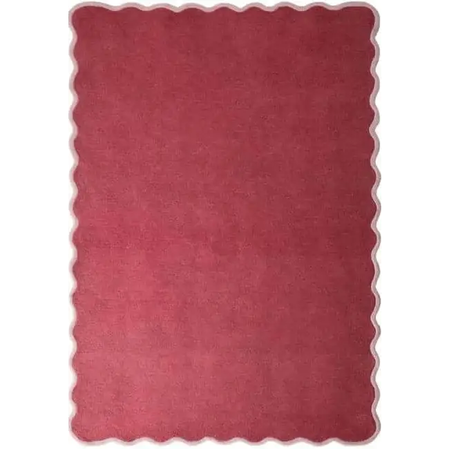 Scalloped Rugs Bordered Design - 120X170 cm / Pink - Rugs