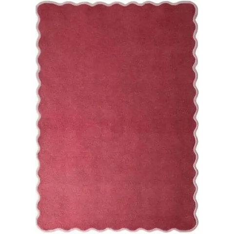 Scalloped Rugs Bordered Design - 120X170 cm / Pink - Rugs