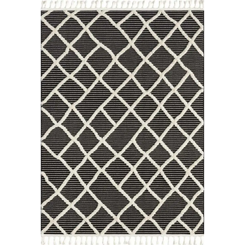 Scandi Indoor Rug Anthracite & White - 80X150 cm - Rugs