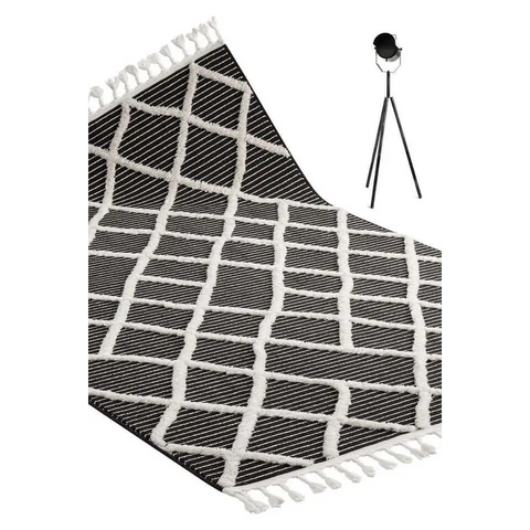 Scandi Indoor Rug Anthracite & White - Rugs