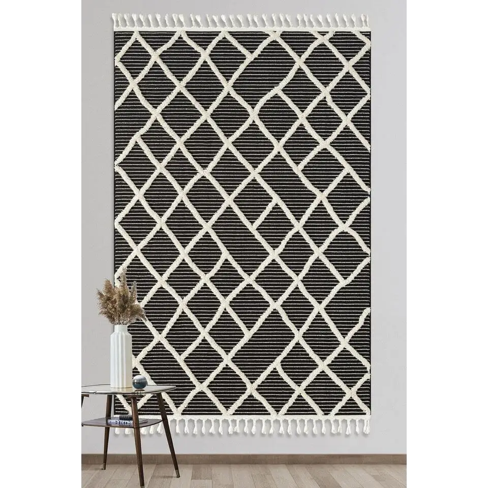 Scandi Indoor Rug Anthracite & White - Rugs