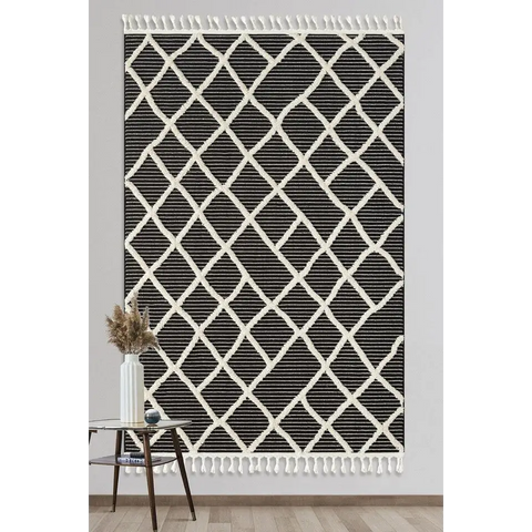 Scandi Indoor Rug Anthracite & White - Rugs