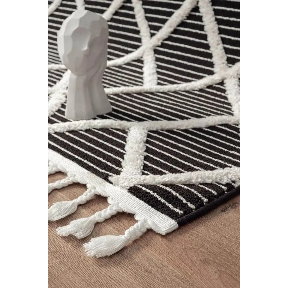 Scandi Indoor Rug Anthracite & White - Rugs