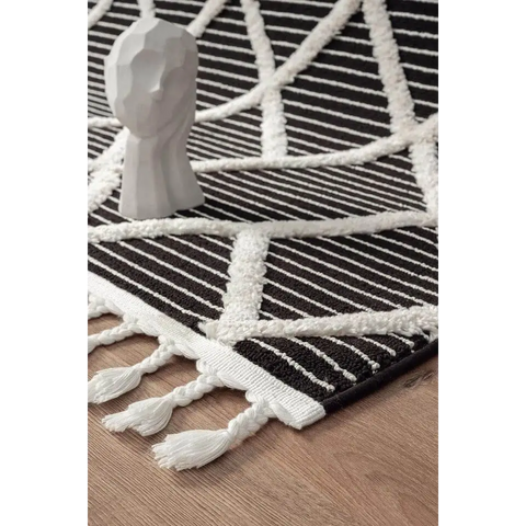 Scandi Indoor Rug Anthracite & White - Rugs