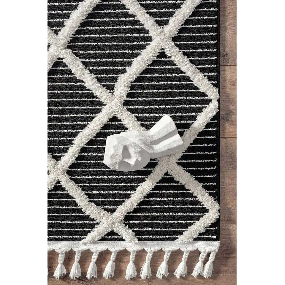 Scandi Indoor Rug Anthracite & White - Rugs