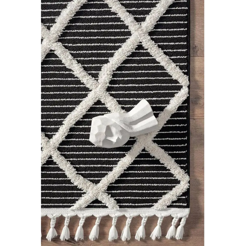 Scandi Indoor Rug Anthracite & White - Rugs