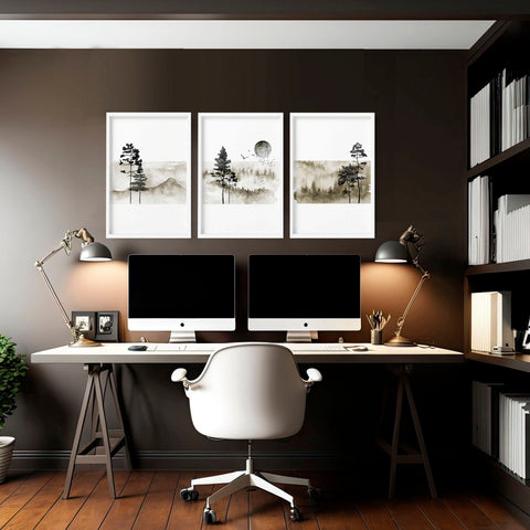 Prints for the office | Set of 3 Scandinavian wall art