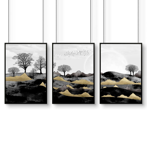 Scandinavian home decor for office | set of 3 wall art prints
