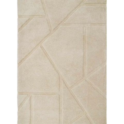 Scandinavian Deep Pile Rug – Cream and Brown - 120X170 cm / Cream - Rugs