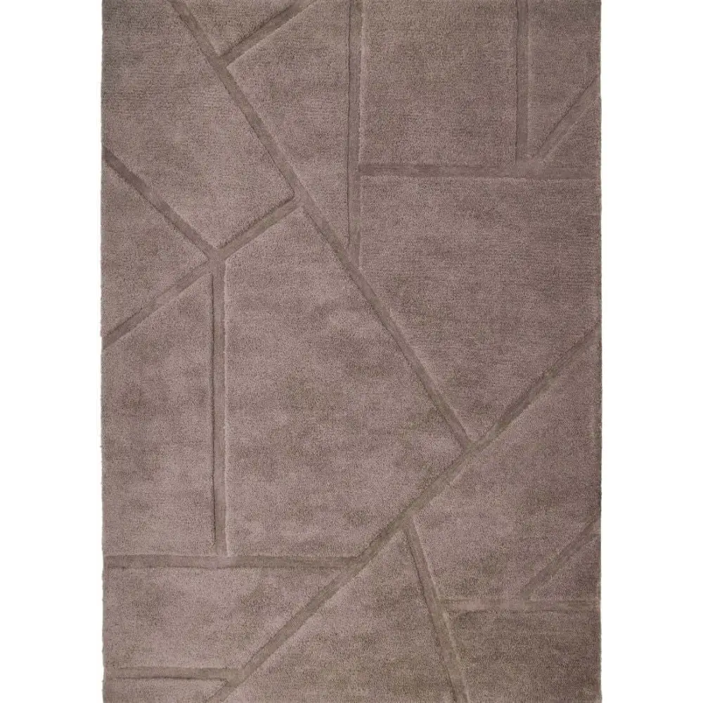 Scandinavian Deep Pile Rug – Cream and Brown - 120X170 cm / Brown - Rugs