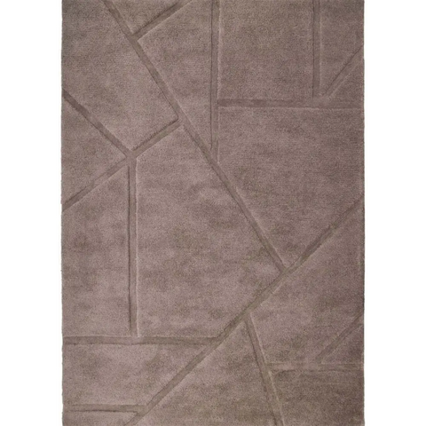 Scandinavian Deep Pile Rug – Cream and Brown - 120X170 cm / Brown - Rugs