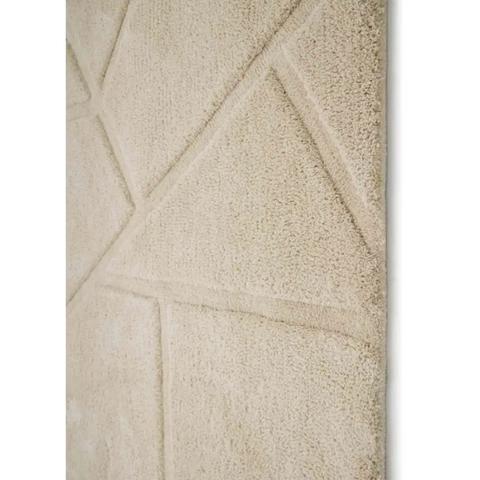 Scandinavian Deep Pile Rug – Cream and Brown - Rugs