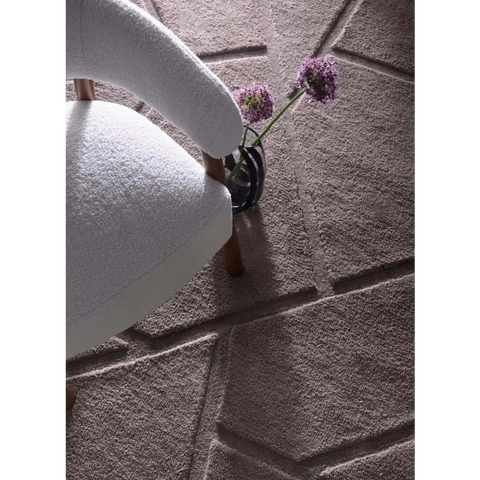 Scandinavian Deep Pile Rug – Cream and Brown - Rugs