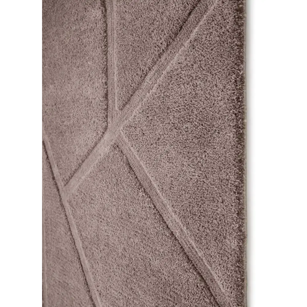 Scandinavian Deep Pile Rug – Cream and Brown - Rugs