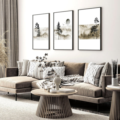 Scandinavian wall decor | set of 3 framed wall art