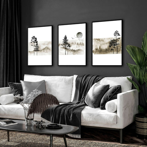 Scandinavian wall decor | set of 3 framed wall art