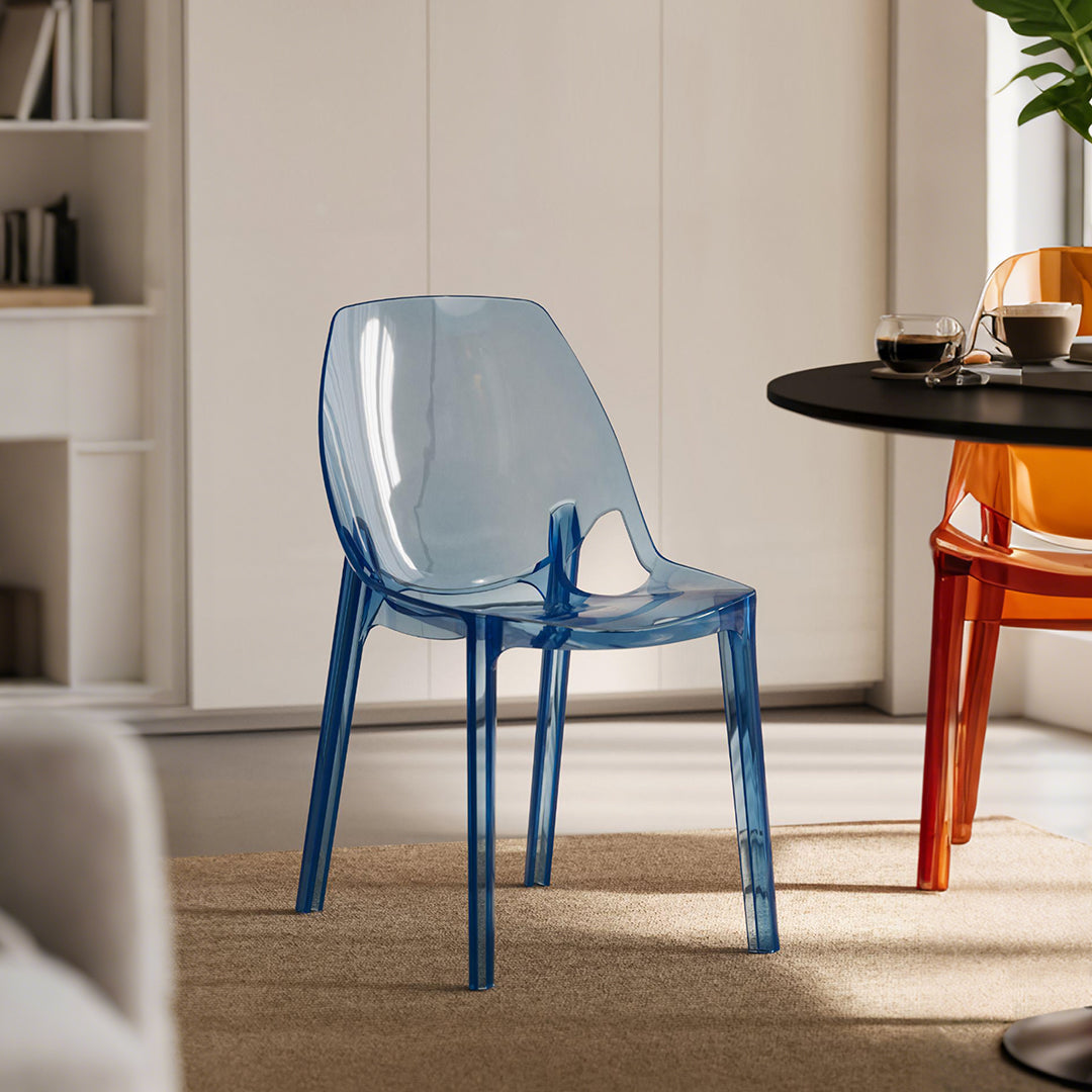 Transparent blue schmitt ghost chair plastic dining chair with sleek modern acrylic design perfect for dining